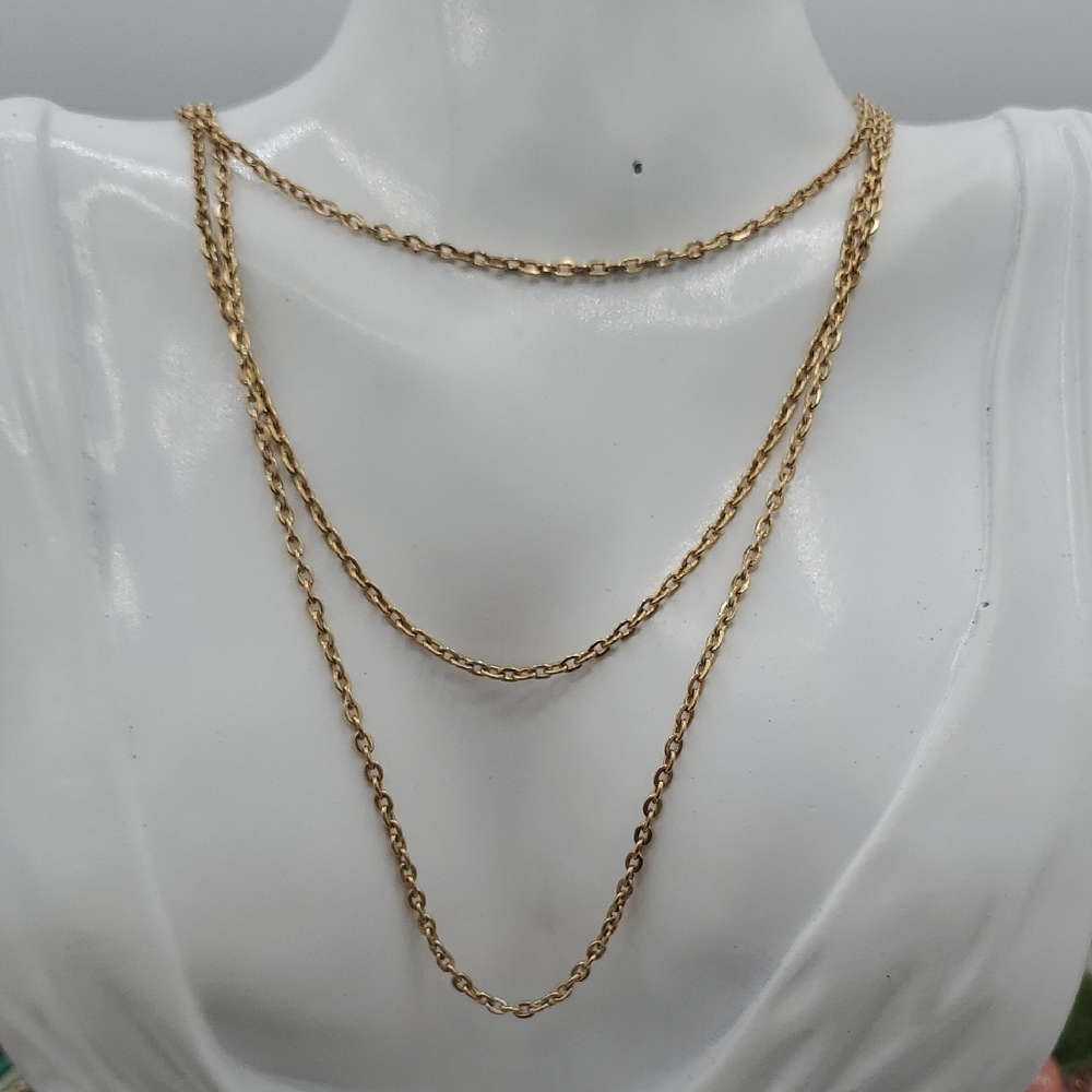 Elegant Gold Tone Chain Necklace 22 Inch N3838